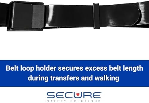 Secure Safety Solutions EZ Clean Vinyl Gait Belt for Elderly - Easy to Clean Wipeable Plastic Transfer & Walking Stand Assist Aid for Seniors, Patient Caregivers, Nurses, Physical Therapy