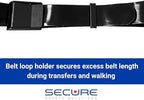 Secure Safety Solutions EZ Clean Vinyl Gait Belt for Elderly - Easy to Clean Wipeable Plastic Transfer & Walking Stand Assist Aid for Seniors, Patient Caregivers, Nurses, Physical Therapy