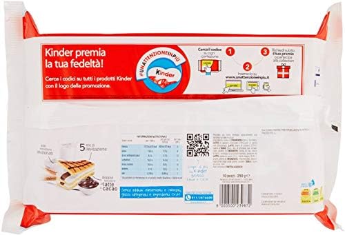 6x Kinder Ferrero Brioss Italian Sponge Finger Cakes with Cacao & Milk (10x 30g) Dessert Snack