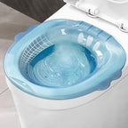 Sitz Bath for Toilet, Sitz Bath for Hemorrhoids and Postpartum Care Yoni Steam Seat, Bidet Toilet Tub,Hangable Anti Overflow Hip Bath Steam Seat for Elderly (Blue)