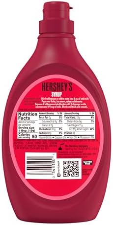 HERSHEY'S Strawberry Flavored Syrup Bottle, 22 oz