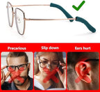 8 Pair Comfort Glasses Ear Cushion, Anti-Slip Eyeglass Arm Covers Ear Pads for Glasses- Black Grey Blue Brown