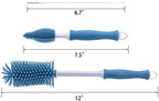 Silicone Cleaning Brush, 12" Long Handle Water Bottle Cleaner for Baby, Sports, Vase, Glassware, and Smaller Diameter Openings