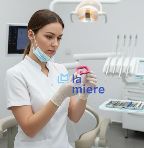 LA MIERE 4Pcs Autoclavable Silicone Mouth Opener, Dental Cheek Retractor, Intraoral Lip Retractor (2Pink+2Black)