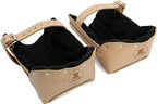 Non-slip Kneepads with Adjustable Straps, Safety Leather Knee Pads with Dense Padding Protection, Double Thick Lining (Tan)