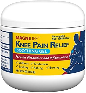 MagniLife Knee Pain Relief Gel (4 oz), Arnica-Based Gel for Joint Pain, Knee Stiffness & Swelling, Non-Greasy, No Staining, Massage-in Formula for Daily Knee Support & Comfort