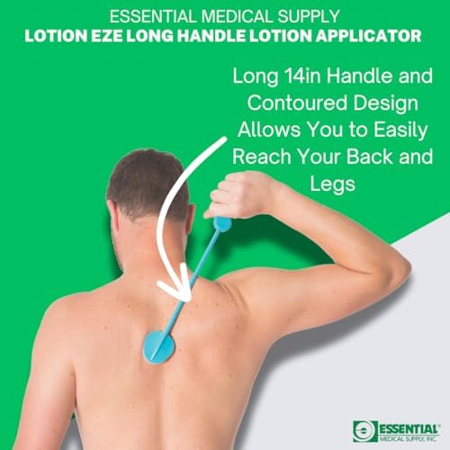 Essential Medical Supply Lotion EZE Long Handle Lotion Applicator with Sponge in a Pack of 2 - Perfect for Applying Sunscreen and Lotion to Back and Hard-to-Reach Areas