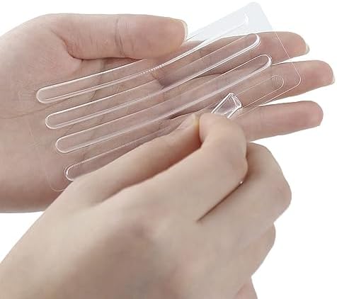 GSHLLO 40 Pcs Clear Silicone Back Heel Tape Self Adhesive Heel Tape Strips Invisible Shoe Strap Grip Shoe Sling Stickers High Heel Cushion Inserts