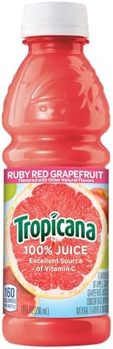 Tropicana Ruby Red Grapefruit Juice, 10 Ounce (Pack of 24)