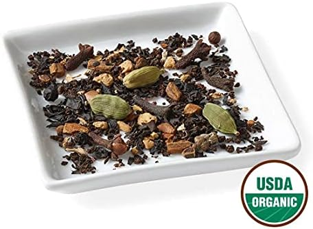 Golden Moon Tea Organic Masala Chai Black Tea - Pure & Authentic Blend - Loose Leaf, Non-GMO - Half Pound (96 Servings)
