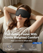 Weighted Eye Mask for Sleeping - 100% Blackout Sleep Mask for Women & Men, 3D Contoured Eye Mask for Lash Extensions, Zero Eye Pressure, Memory Foam, Adjustable Strap for Airplane Travel & Meditation