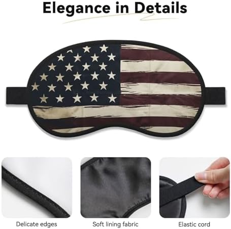 American Flag Sleep Mask for Side Sleeper Blackout Eye Masks for Women Men Blindfold Mask Side Sleeper Eye Cover for Sleeping Nap Blackout Eye Shade Cover for Travel