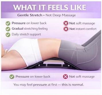 YAJIACLONE Back Stretcher for Lower Back, Adjustable Lumbar Support Board, Manual Spine Stretch Tool for Daily Use, Portable Device (Not a Massage Device)