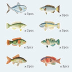 20pcs Fishing Cupcake Topper, Baby Shower Gone Fishing Party Decorations, Bass Party Picks Cake Toppers for Fisherman Birthday Retirement Fishing Tournament Seafood Feast Cake Decor