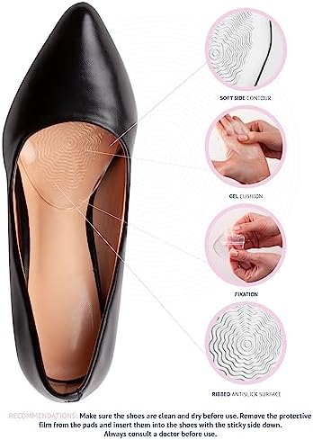 Brison Metatarsal Pads Ball of Foot Cushion 3 Pairs - Metatarsal Pads for Women Men High Heels Inserts - Soft Gel Forefoot Callus Metatarsalgia Pain Prevention Shoe Insoles no Slip Cushioning