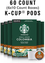 Starbucks K-Cup Coffee Pods, Medium Roast Coffee, Colombia, 100% Arabica, 6 boxes (60 pods total)