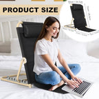 Menkxi Lifting Bed Backrest Portable Folding Adjustable Sit up Back Rest Multifunction Chair for Bed Change Angle of Backrest for Elderly Patients Back Neck Lumbar Support (Black,28.4 Inch)