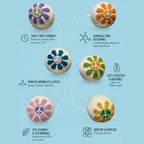 Ezhippie Quality Wool Dryer Balls - 6 XL Flower Pack - 1000+ Loads - Pure Organic Wool - Reusable Natural Fabric Softener Perfect with Essential Oils, Reduce Clothing Static and Wrinkles