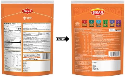 Bikaji Moong Dal 35.27 oz (1 kg), Salty Golden Beads, Crunchy Mug Dal Snack, Authentic Indian Flavor split Green Gram, Party Mix, Bar Snacks, Tea-Time, Ready-to-Eat, Paasi Paruppu