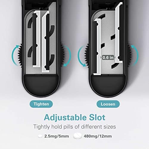 DEPAD Pill Cutter Splitter for Cutting Multiple Pills, Adjustable Pill Cutter Splitter for Small and Tiny Pills with Accurate Alignment, for Small or Large Tablets with Sharp Safe Blade