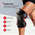 LTW Knee Massager with Heat and Red Light, Cordless Heated Knee Brace with 3 Heat/3 Vibration/5 Light Levels, 72 Red Lights with 660nm & 850nm, 5000mAh Massager for Knee Elbow Shoulder