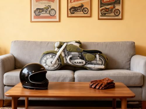 Personalized Custom Motorcycle Shapes Pillow 2D Printed Cushion for Sofa Room Gift
