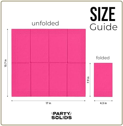 Cerise Dinner Napkins Disposable 8" x 4" Folded - 40 Pcs 2 Ply Cerise Napkins Disposable Paper Guest Towels for Bathrooms, Dinners, Everyday Parties & Party Supplies