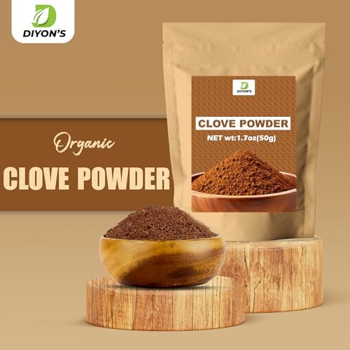 Diyon's Clove Powder Premium Grade 1.7oz (50g) 100% Pure From Sri Lanka, packed with resealable Pouch