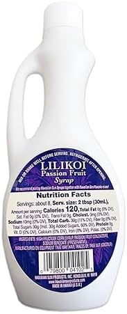 Hawaiian Sun Lilikoi Passion Fruit Syrup for Pancakes And Waffles for Breakfast - Flavored Pancake Syrup Made w/Exotic Passion Fruit Puree - Real Exotic Lilikoi Puree Breakfast Foods Flavoring 8.3oz