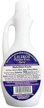 Hawaiian Sun Lilikoi Passion Fruit Syrup for Pancakes And Waffles for Breakfast - Flavored Pancake Syrup Made w/Exotic Passion Fruit Puree - Real Exotic Lilikoi Puree Breakfast Foods Flavoring 8.3oz