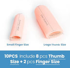 JKcare Large Finger Cots, 10 Pack Silicone Finger Sleeves Support for Trigger Finger & Arthritis - Covers Protector for Cracked, Corn & Callus Pain Relief