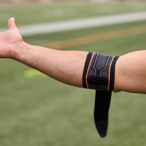 Shock Doctor Compression Knit Tennis/Golf Elbow Sleeve with Gel Support and Strap