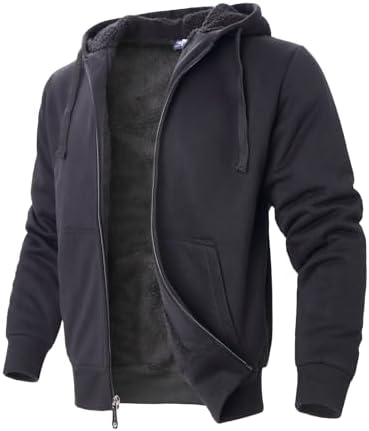 Facitisu Flannel Hoodies for Men Sherpa Lined Heavy Fleece Plaid Jacket Mens Coats Plus Size Big Tall