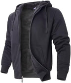 Facitisu Flannel Hoodies for Men Sherpa Lined Heavy Fleece Plaid Jacket Mens Coats Plus Size Big Tall