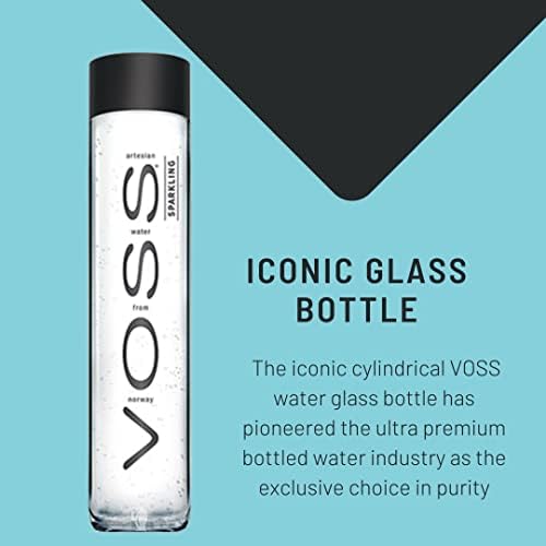 VOSS Sparkling Water From Norway Naturally Pure For A Crisp, Refreshing Taste, 375 Ml Glass Bottled Water 12.7 Fl Oz (Pack Of 9)