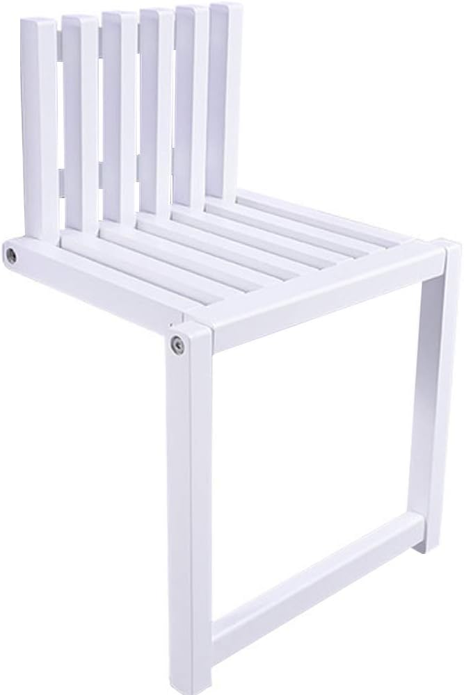 Folding Chair Wall-Mounted Invisible Shoe-Changing Stool Made of Solid Wood Wall Seat Folding with Support Legs Saving Space Suitable for Various Occasions White