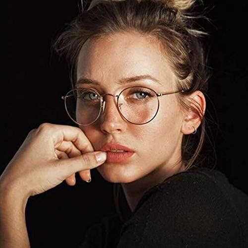 Kursan Classic Round Metal Clear Lens Glasses for Women Men Circle Frame Non-Prescription Eyeglasses