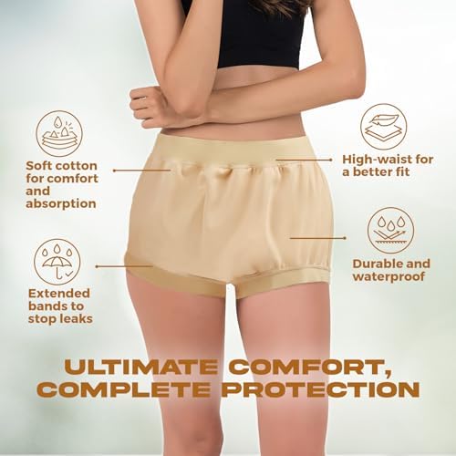 Adult Diaper Cover Waterproof, Reusable Incontinence Plastic Pants Underwear, High Waist Leakproof Absorbent Rubber Diapers