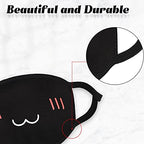 Zhanmai 10 Pieces Kawaii Mask Anime Face Mouth Mask Cute Mouth Covering Reusable Washable Mouth Mask, Black and White