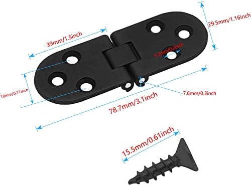 Piutouyar 4PCS Butler Tray Heavy Duty Folding Flip Top Hinge 180 Degree Round Edge Hinge for Folding Tables Sewing Machine Table Furniture Accessories 3.1" x 1.16"