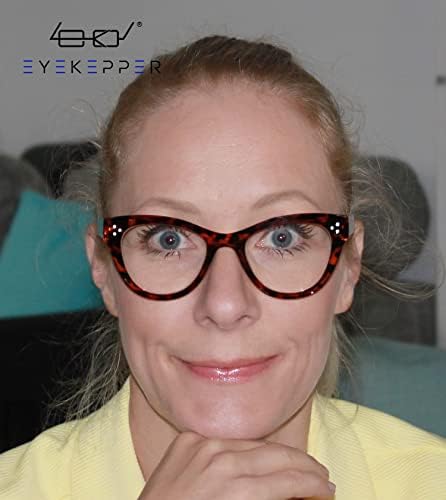 Eyekepper Cateye Design Reading Glasses Oversized Readers for Women Reading - Black +2.50