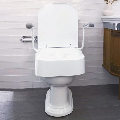 NRS Healthcare Raised Toilet Seat with Arm Rests