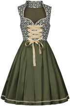 Oktoberfest Bavarian Dress Women's Dirndl Dress German Costume Plaid Maid Halloween Party Outfits