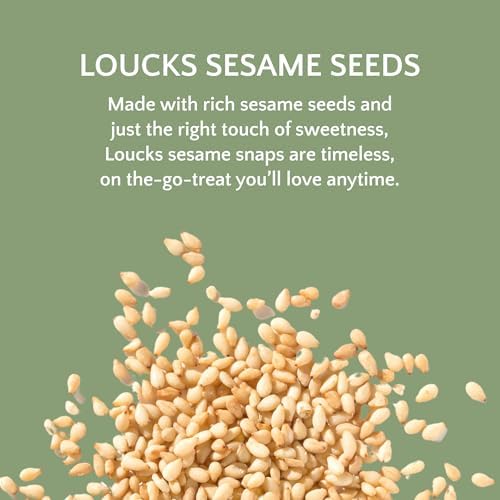 Loucks Coconut Sesame Snaps Candy Individually Wrapped 32 Three-Packs (96 Bars, 4 Snap Pieces/Bar) Vegan, Gluten-Free, Cholesterol-Free, Kosher Sesame Snack, No Preservatives, 7.4lbs 3.36kg