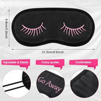 Eurzom 20 Pieces Funny Sleeping Eye Mask Bulk with Adjustable Strap Sleep Blackout Eye Mask for Night Blindfold Cover for Spa Women Men Adult Pajama Party Favors(Cute Black)