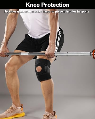 SUJAYU Knee Brace for Women Men with Side Stabilizers, 2 Pack Knee Braces for Knee Pain ACL MCL Arthritis Joint Pain Relief, Adjustable Compression Sleeve Patellar Tendon Support Strap