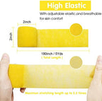 Self Adherent Cohesive Bandage 2"x5 Yards First Aid Bandages Stretch Sport Athletic Wrap Vet Tape for Wrist Ankle Sprain and Swelling,Yellow(12 Rolls)
