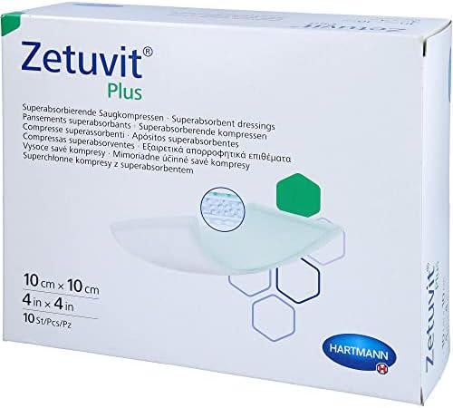 Paul Hartmann Zetuvit Plus Absorbent Compresses Sterile 10 x 10 cm Pack of 10