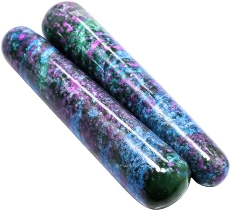 Amazing Gemstone Ruby Kyanite Crystal Wand Massage Stick - Pelvic Wand Gua Sha for Adults - Crystals and Healing Stones Massage Wands for Adults Gifts (Smooth)