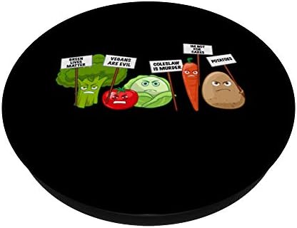 Funny Vegan Vegetables & Fruits Protesting Against Vegans PopSockets Swappable PopGrip